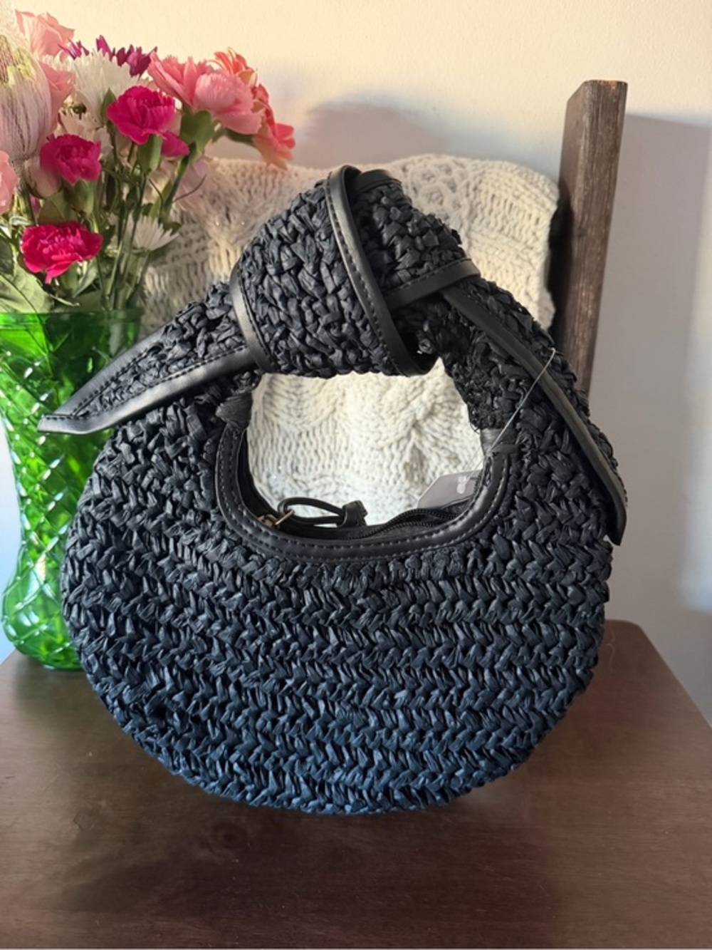 Raffia Knot Handle Women's Bag